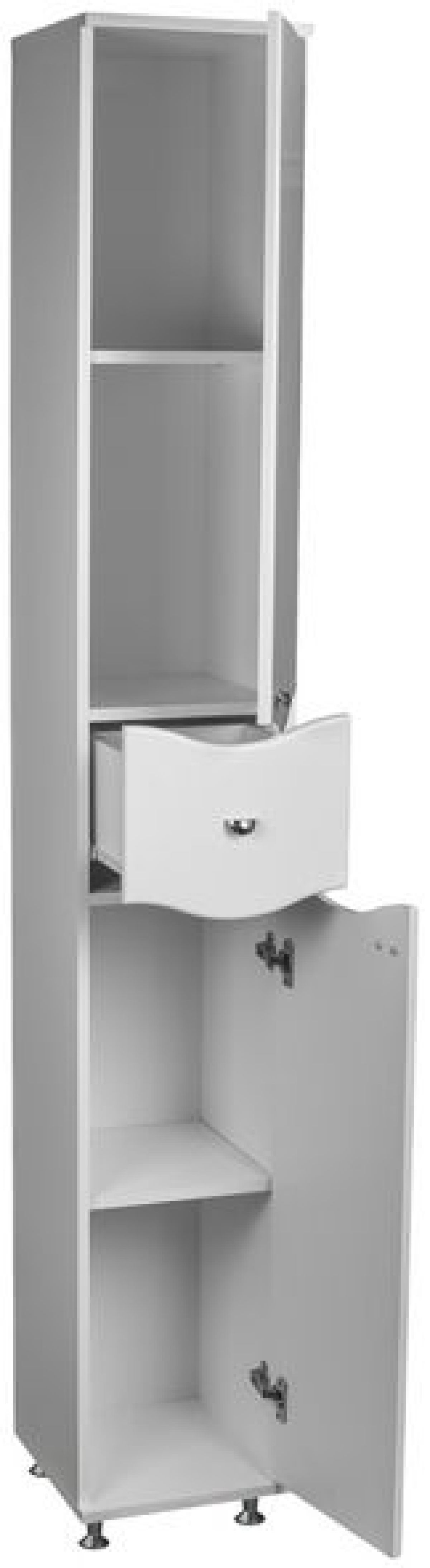 Пенал напольный 30 Волна с верхним ящиком В1 правый АЙСБЕРГ (DA1006P) | фото 2