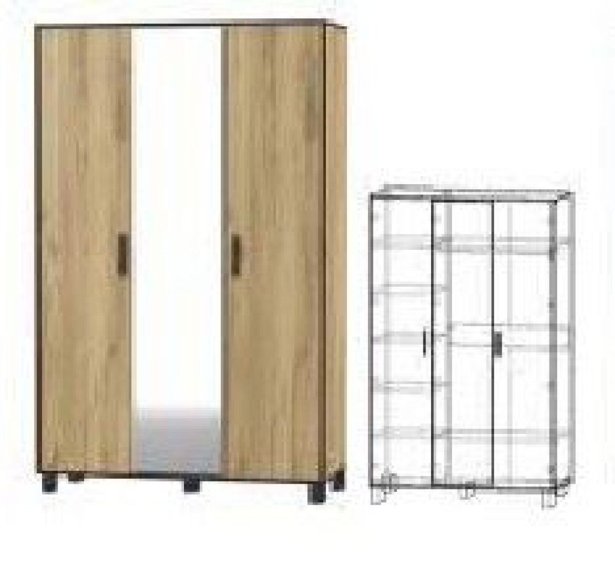 Шкаф 3-х створчатый "Лофт 3" | фото 2