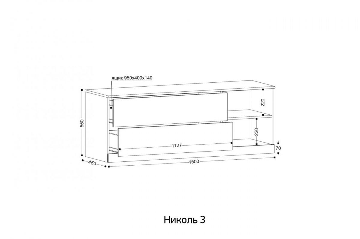 НИКОЛЬ 3 Тумба ТВ | фото 2