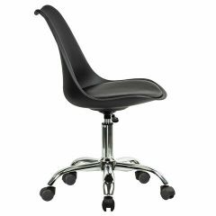 Кресло стул BRABIX "Eames MG-310 CH", хром, пластик черный, экокожа черная, 532925 | фото 3