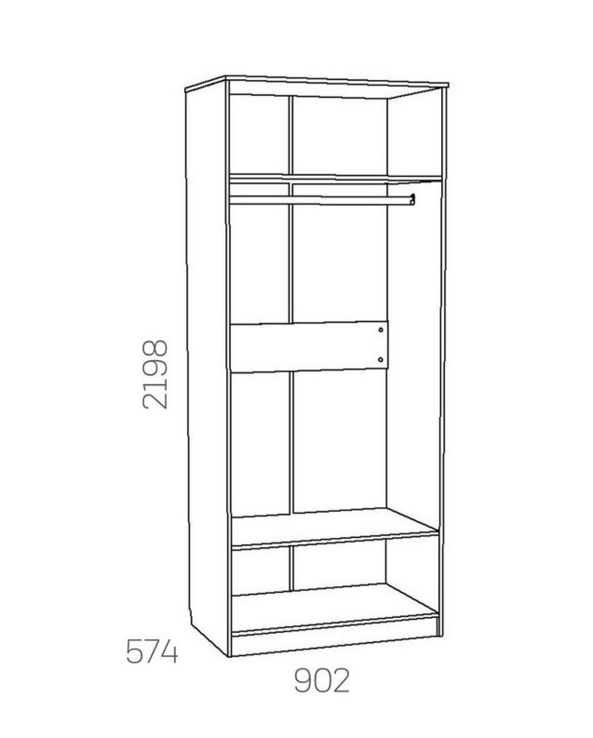 НМ 040.60 Х Шкаф для одежды "Оливия" (Белое дерево/Дуб Сонома) | фото 3