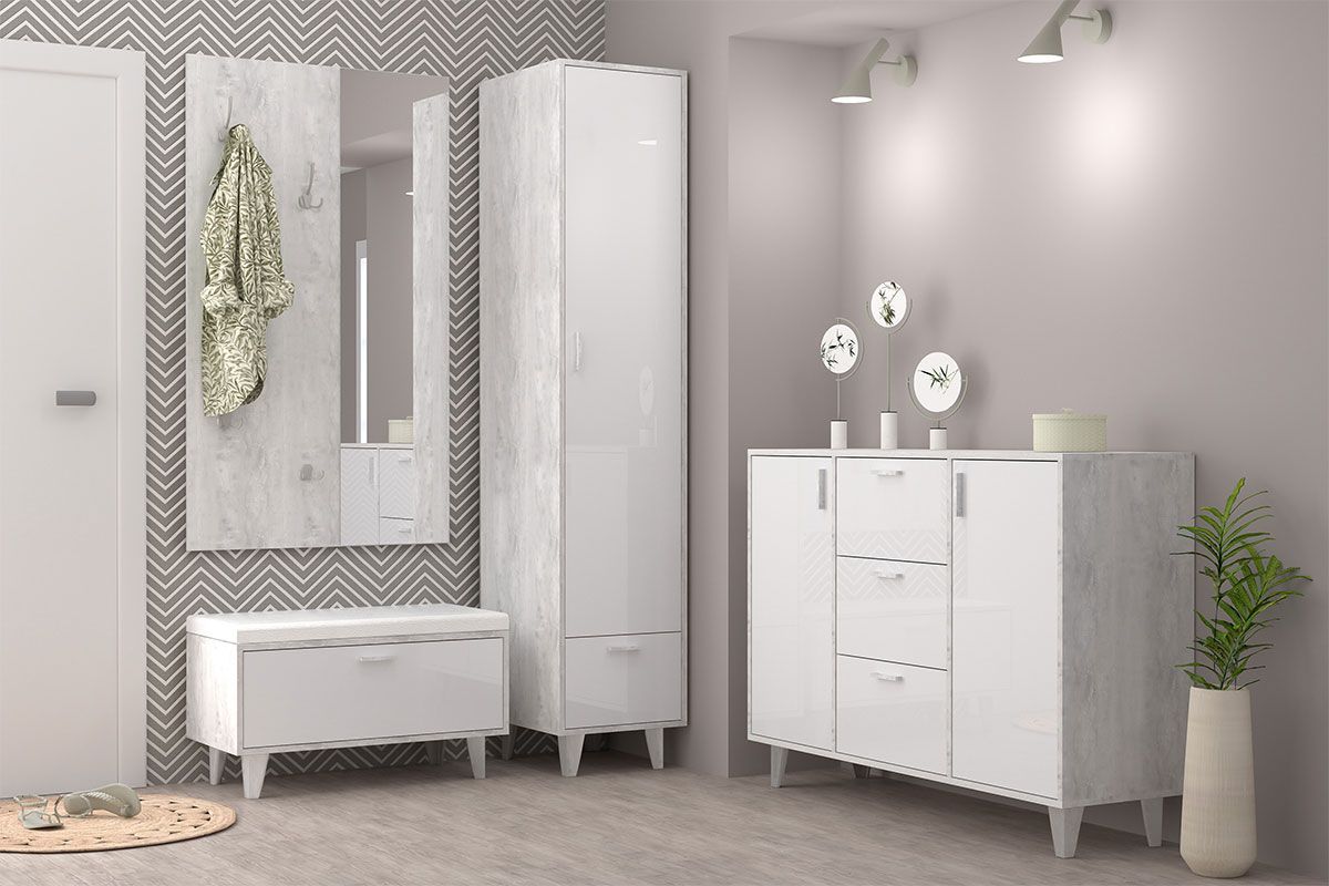 Вешалка с зеркалом Эго ВЗ-1 Бетон светлый | фото 2