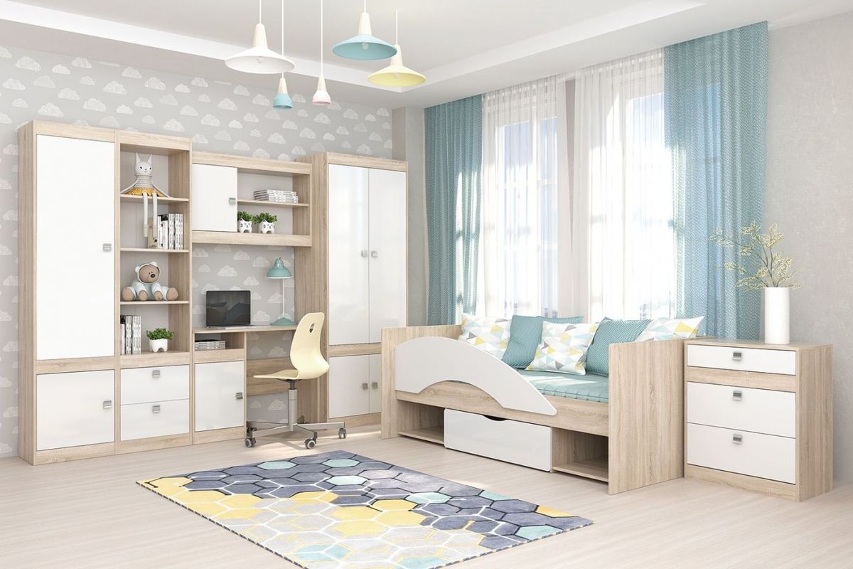 Подростковая Галактика (Дуб Сонома/Белый глянец) | фото 5