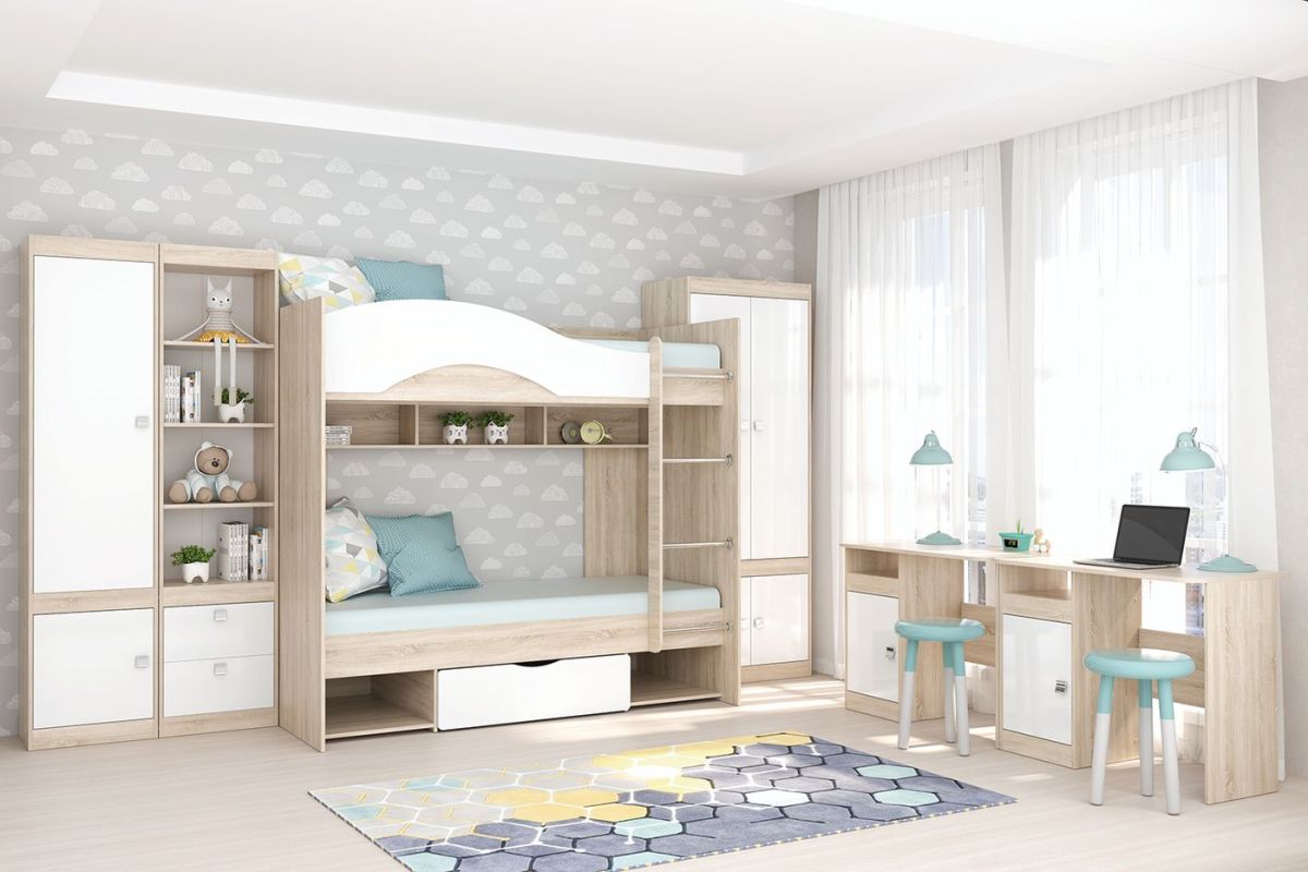 Подростковая Галактика (Дуб Сонома/Белый глянец) | фото 4