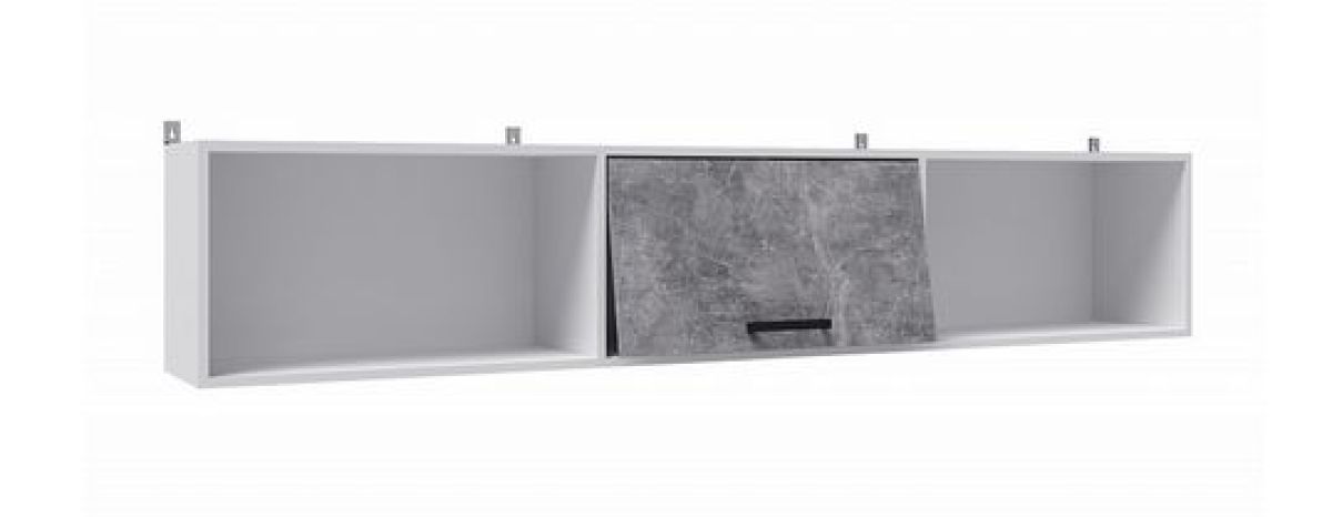 Детская Лючия Навесная секция ЛДСП Белый/ЛДСП Ателье светлое | фото 2