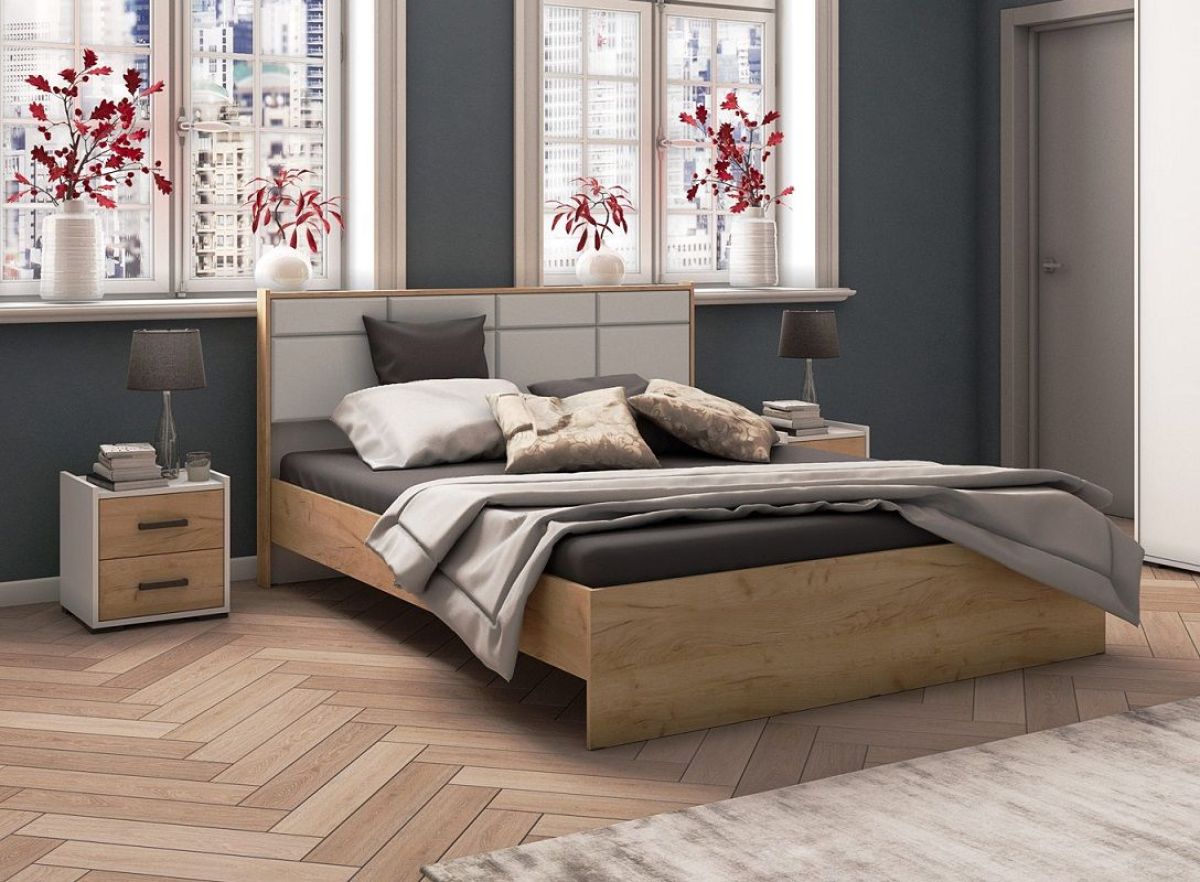 Спальня Соната Тумба прикроватная (Белый/Дуб Крафт Золотой) | фото 3