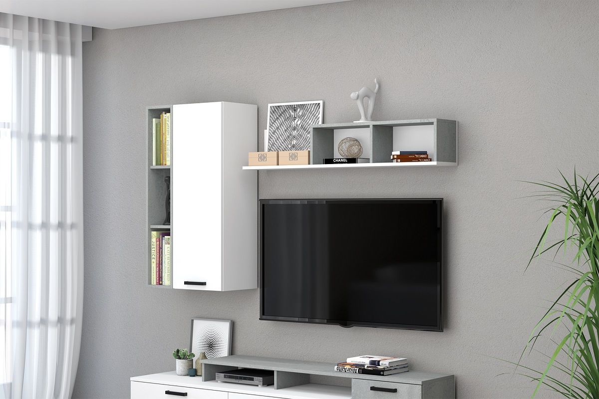 Гостиная Эльза (модульная) Бетонный Камень/Белый | фото 5