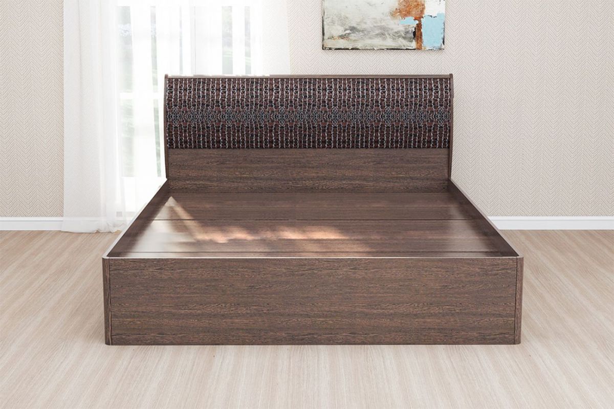 Кэт-4 Кровать арт 001-М1 1600*2000 (ЛДСП Венге/Экокожа Caiman Коричневый) | фото 2