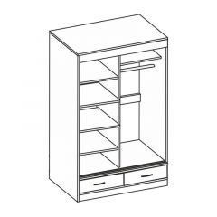 Шкаф-купе 3-х дв. с ящ. с 1м зерк. (ЛДСП бодега белая/бодега белая) | фото 2