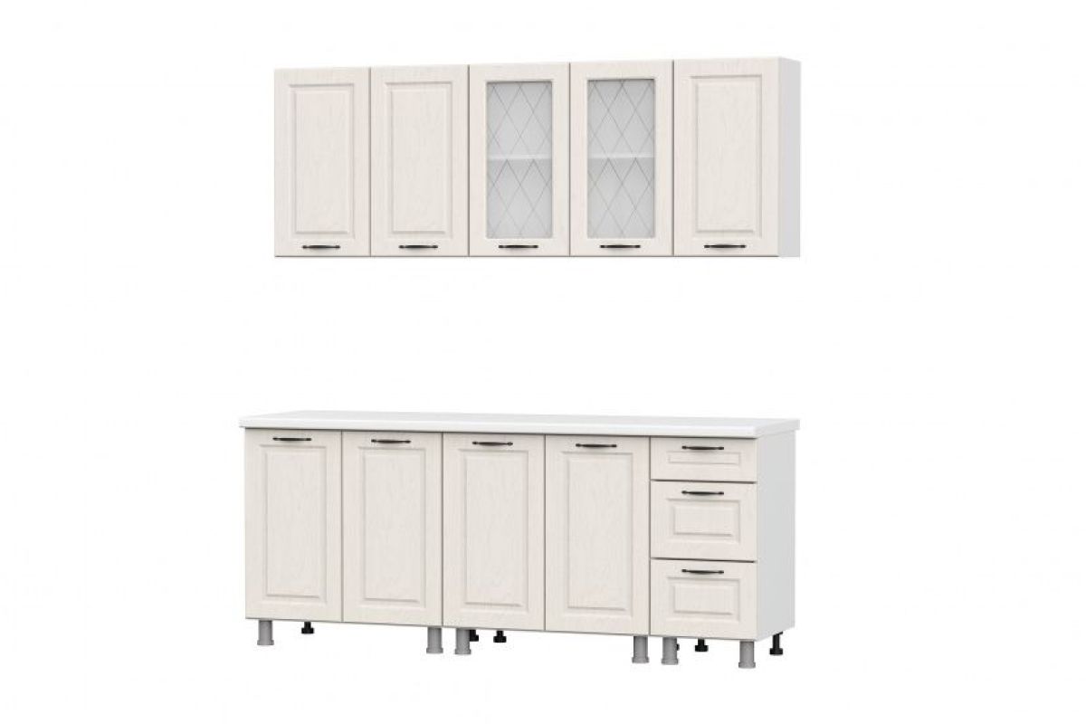 ГРЕЙВУД Кухонный гарнитур 2.0 м МДФ (без столешниц) Дуб кремовый | фото 2