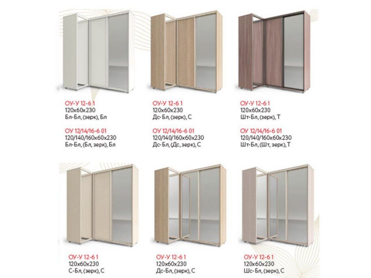 Шкаф-купе "Удачный" угловой ОУ-У 12-6-1 (белый) | фото 2