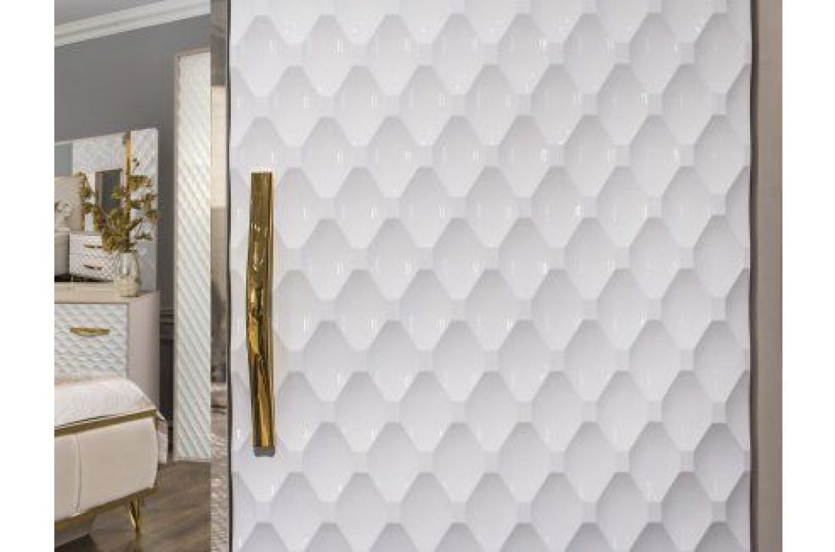 Шкаф 4-х ств с зеркалами Lara (белый глянец) | фото 3