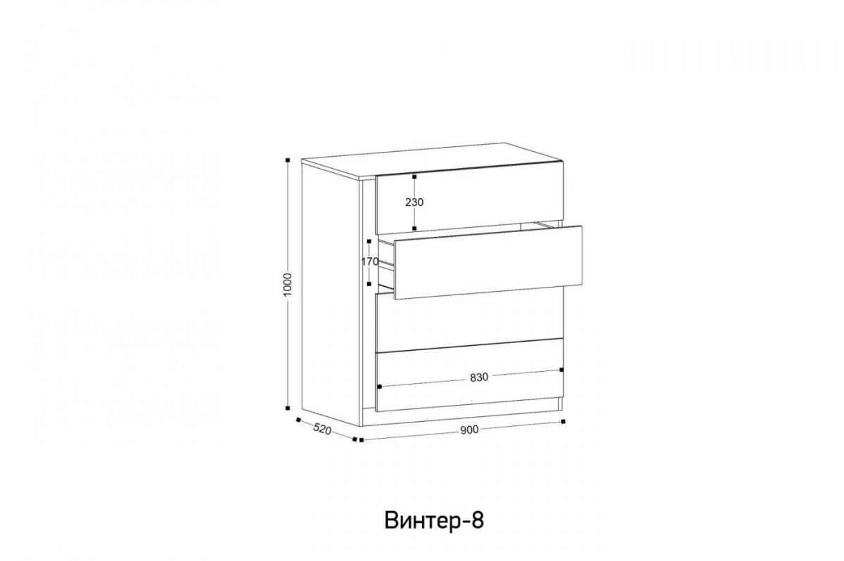 ВИНТЕР - 8 Комод 4 ящика | фото 2