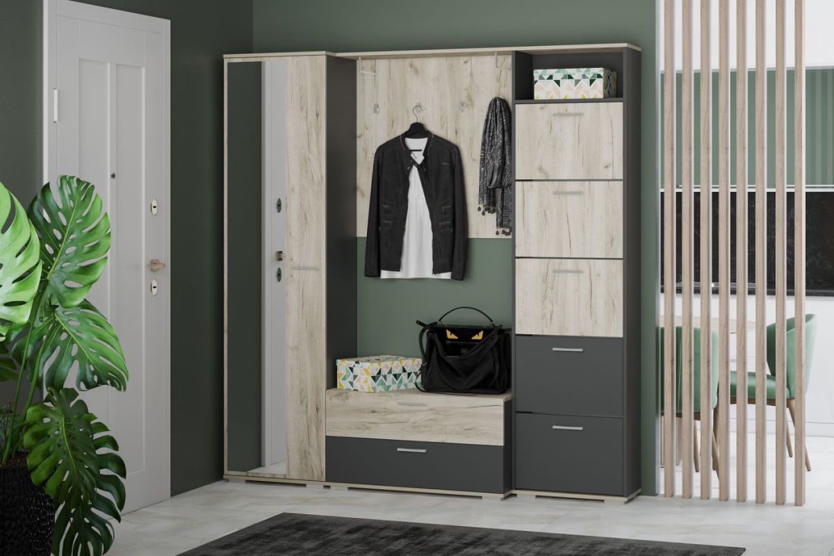 Шкаф для одежды НМ 013.40 "Санти" (Антрацит/Крафт Серый) | фото 3