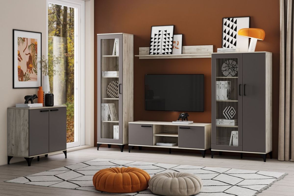 Шкаф комбинированный НМ 013.52 "Марсель" (Софт Графит/Дуб Крафт Серый) | фото 3