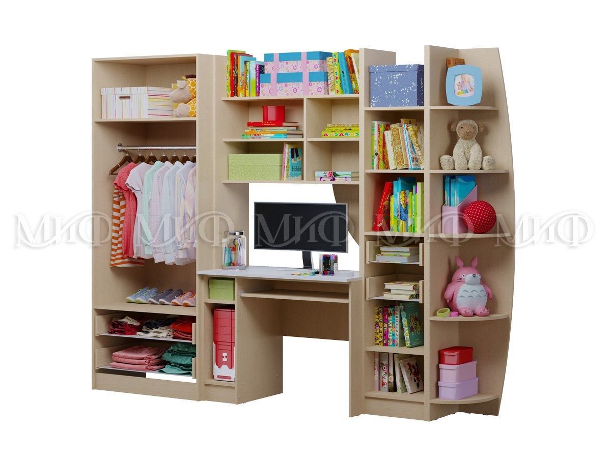 ЮНИОР-2 Детская Лофт ЛДСП (модульная) Бетон светлый/белый | фото 4