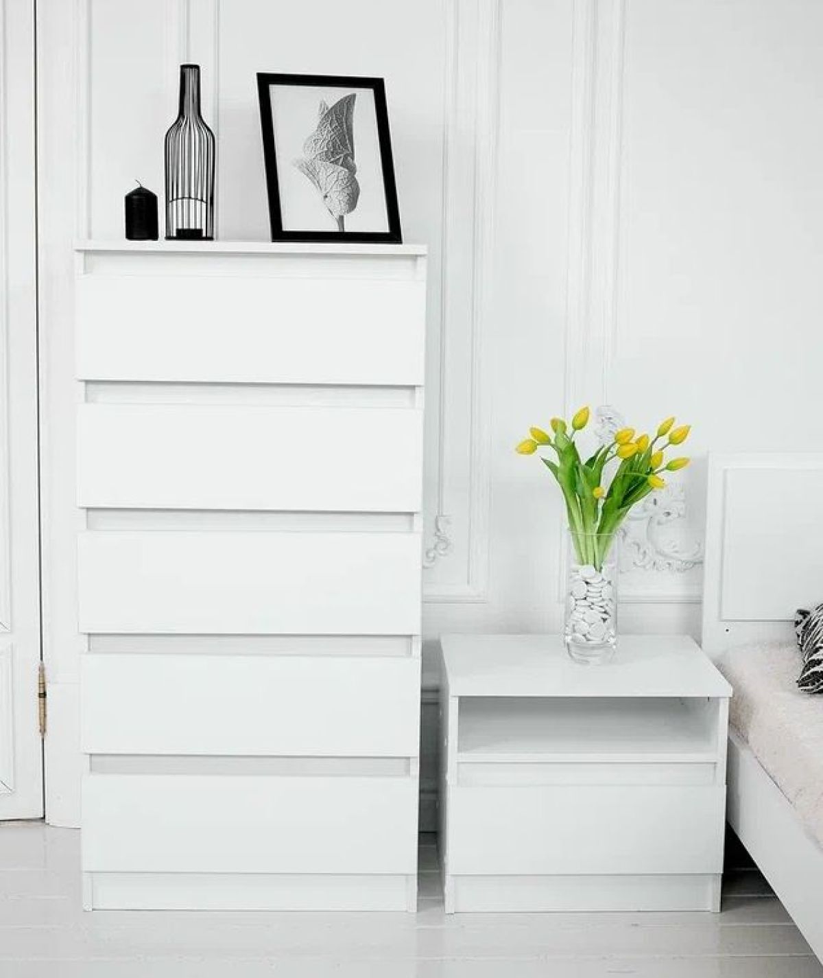 Спальный гарнитур Парус (Белый/Белый) 1400 (Вариант-1) | фото 11