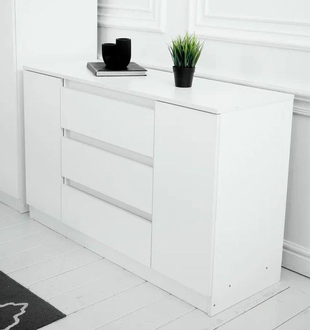 Спальный гарнитур Парус (Белый/Белый) 1400 (Вариант-1) | фото 14