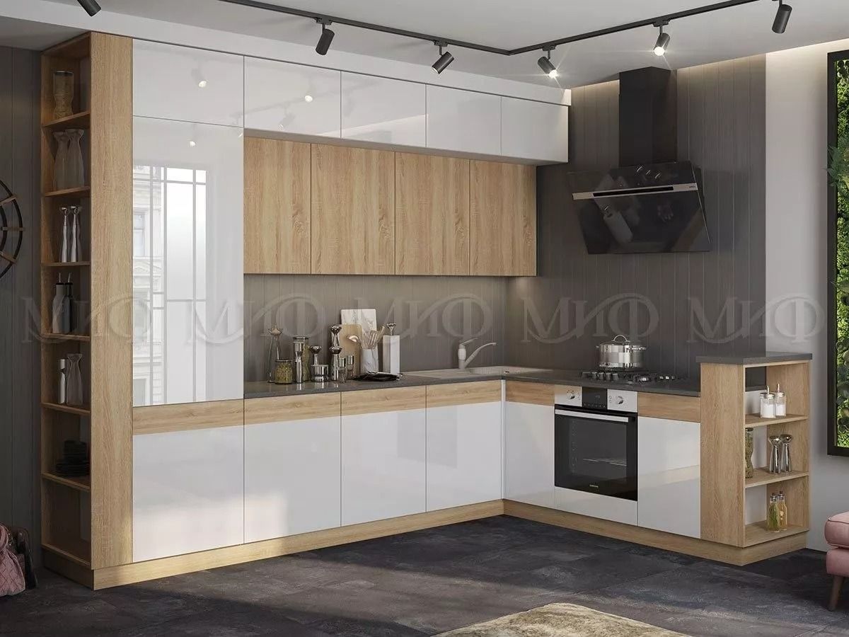 ТЕХНО-5 Кухонный гарнитур угловой 3,2*2,24 м | фото 2