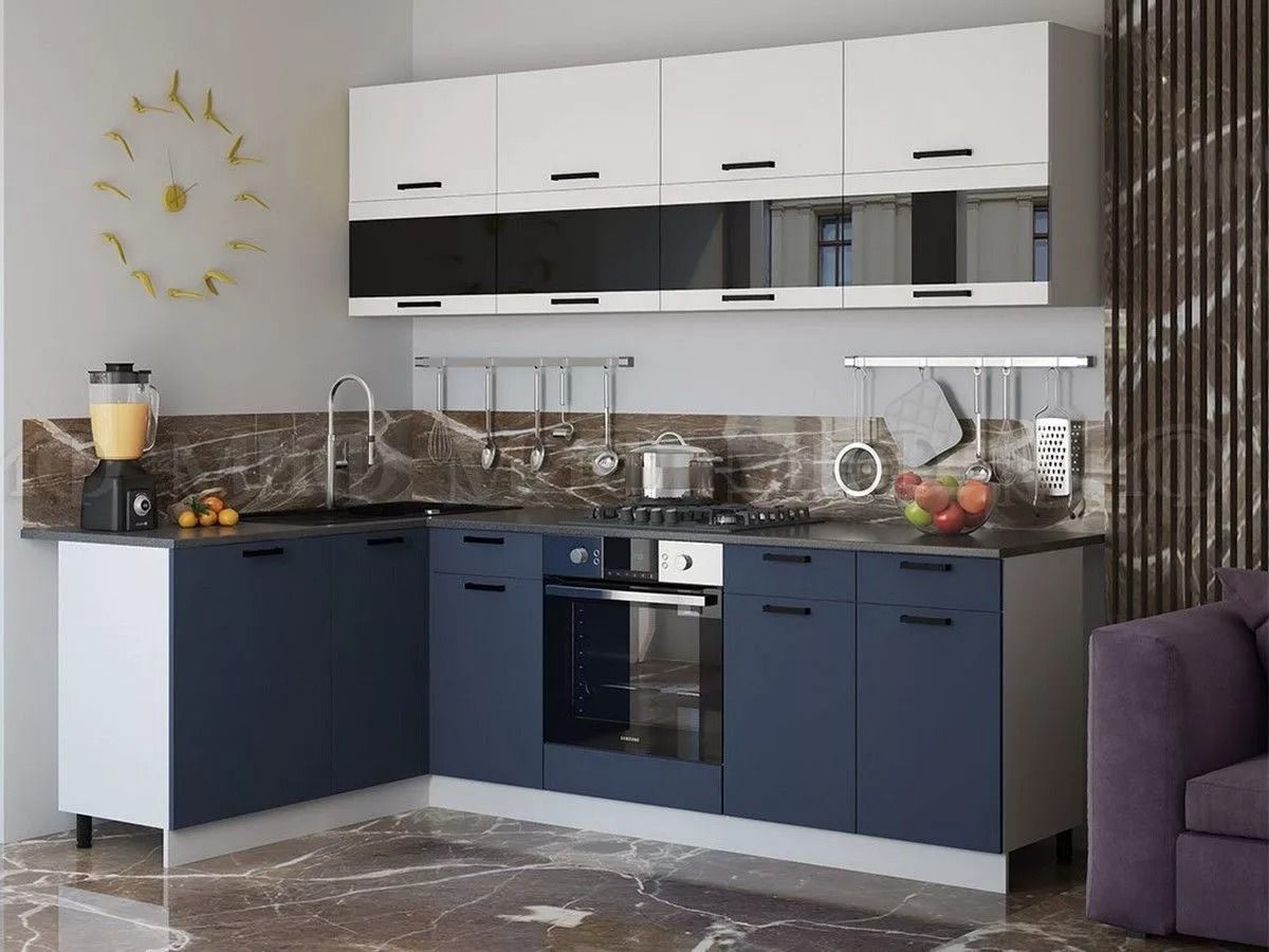 ТЕХНО Кухонный гарнитур угловой 2,4х1,6 м Компоновка №4 | фото 2