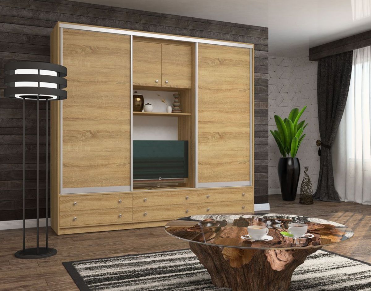 Шкаф-купе Галина с нише под ТВ 2800 ЛДСП (монорельс) ЛДСП 2 кат. | фото 5