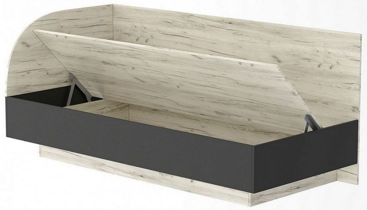 СОНАТА КРС- 900 Кровать (софа) с ПМ (дуб крафт белый/антрацит) | фото 2