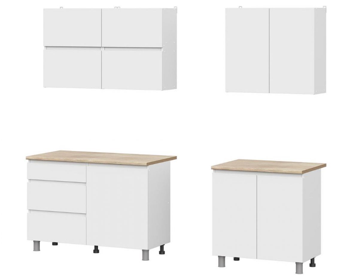 Кухонный гарнитур ТОКИО 2,0м (Серия 3) Белый текстурный/Дуб Сонома | фото 4