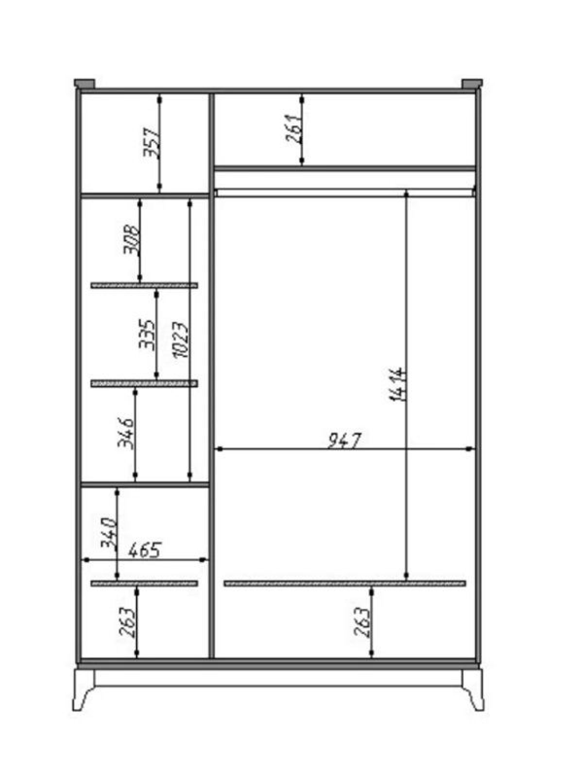 Шкаф для одежды Сабрина (ММ-302-01/03Б) | фото 2