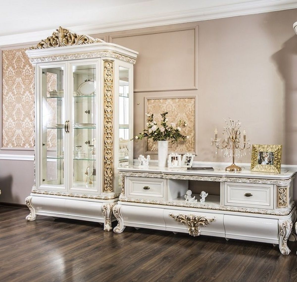 Гостиная Алсу 2+ТВ+2 (белый глянец) | фото 2