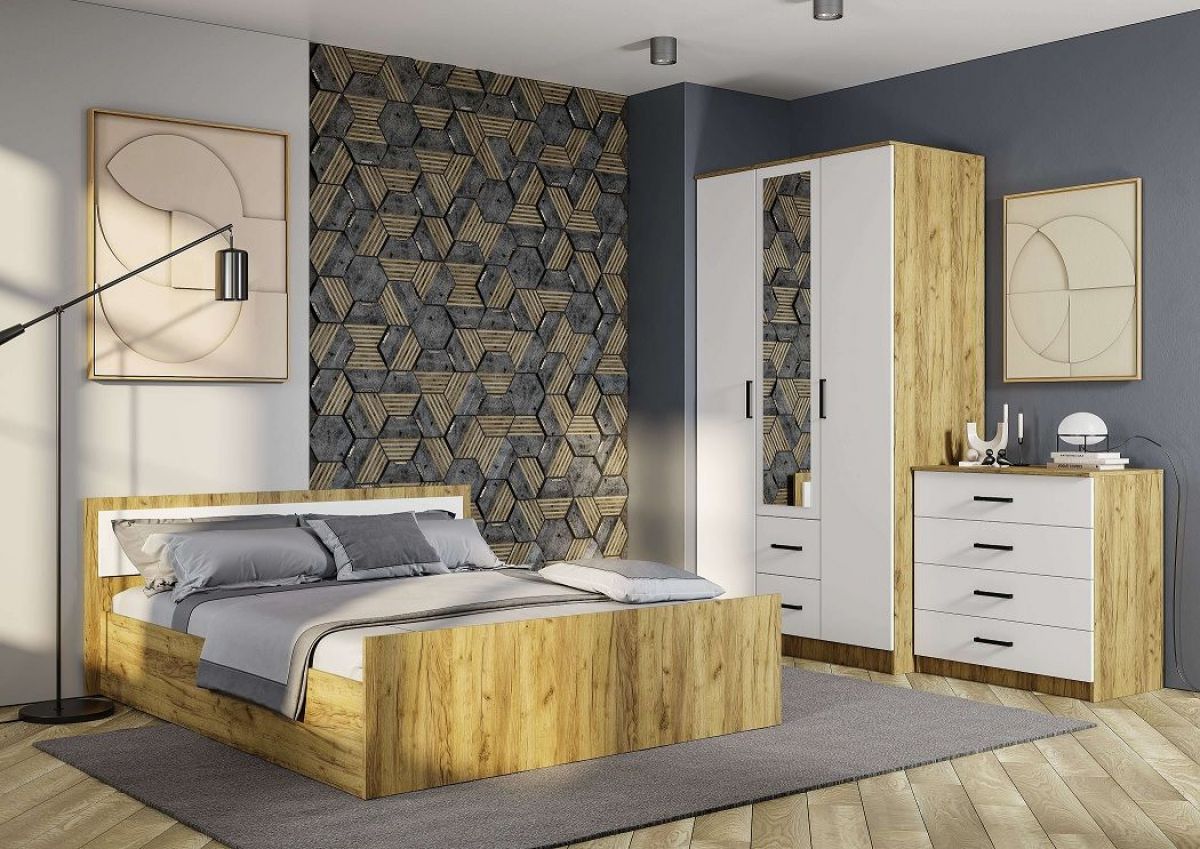 Спальный гарнитур Евро (модульный) Крафт/Белый | фото 7