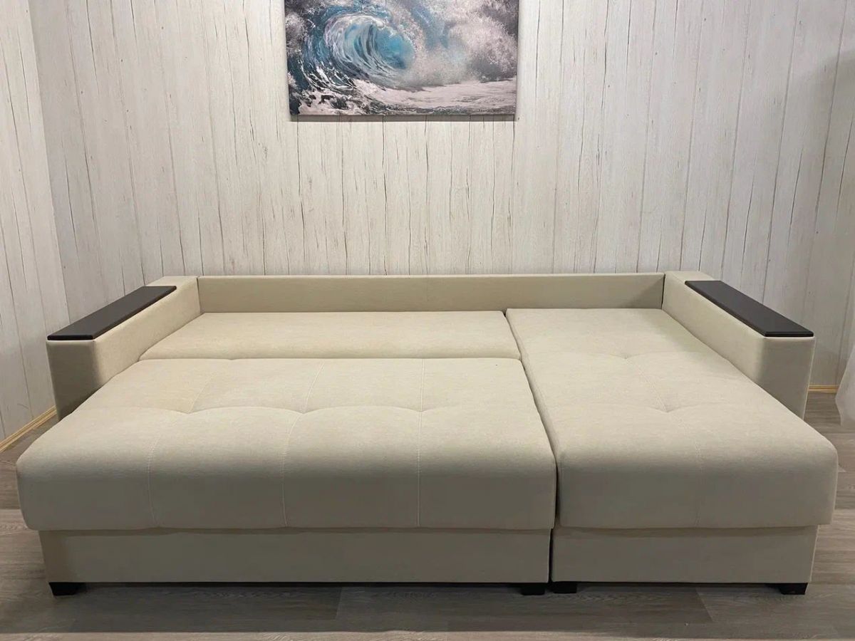 Диван угловой Комфорт-3 (НПБ+МДФ) велюр Luma 01 | фото 6