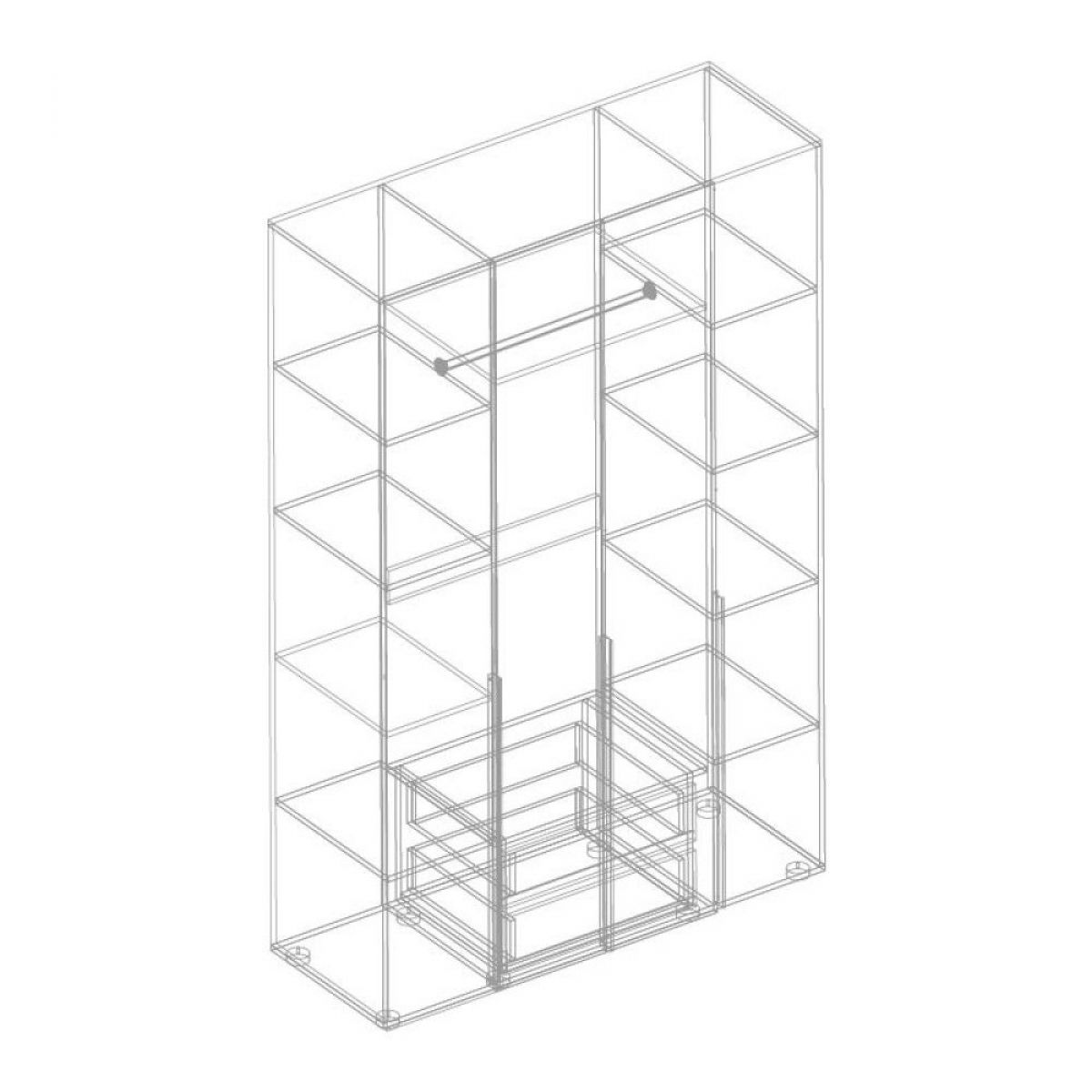 ВИТА Шкаф 4-ств с зеркалом (темно серый) | фото 2