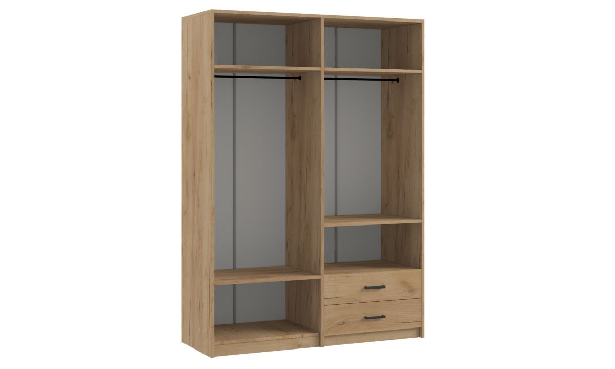 СВЕТЛАНА LOFT Шкаф 4 двери с зеркалом (дуб золотой/серый) | фото 2