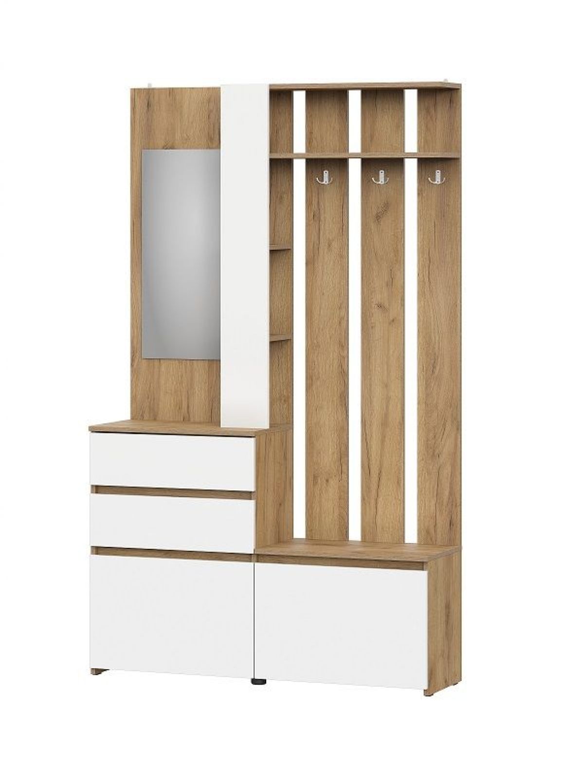 НЕКСТ 1 Вешалка с зеркалом + Шкаф 2-х ств. с ящиками | фото 4