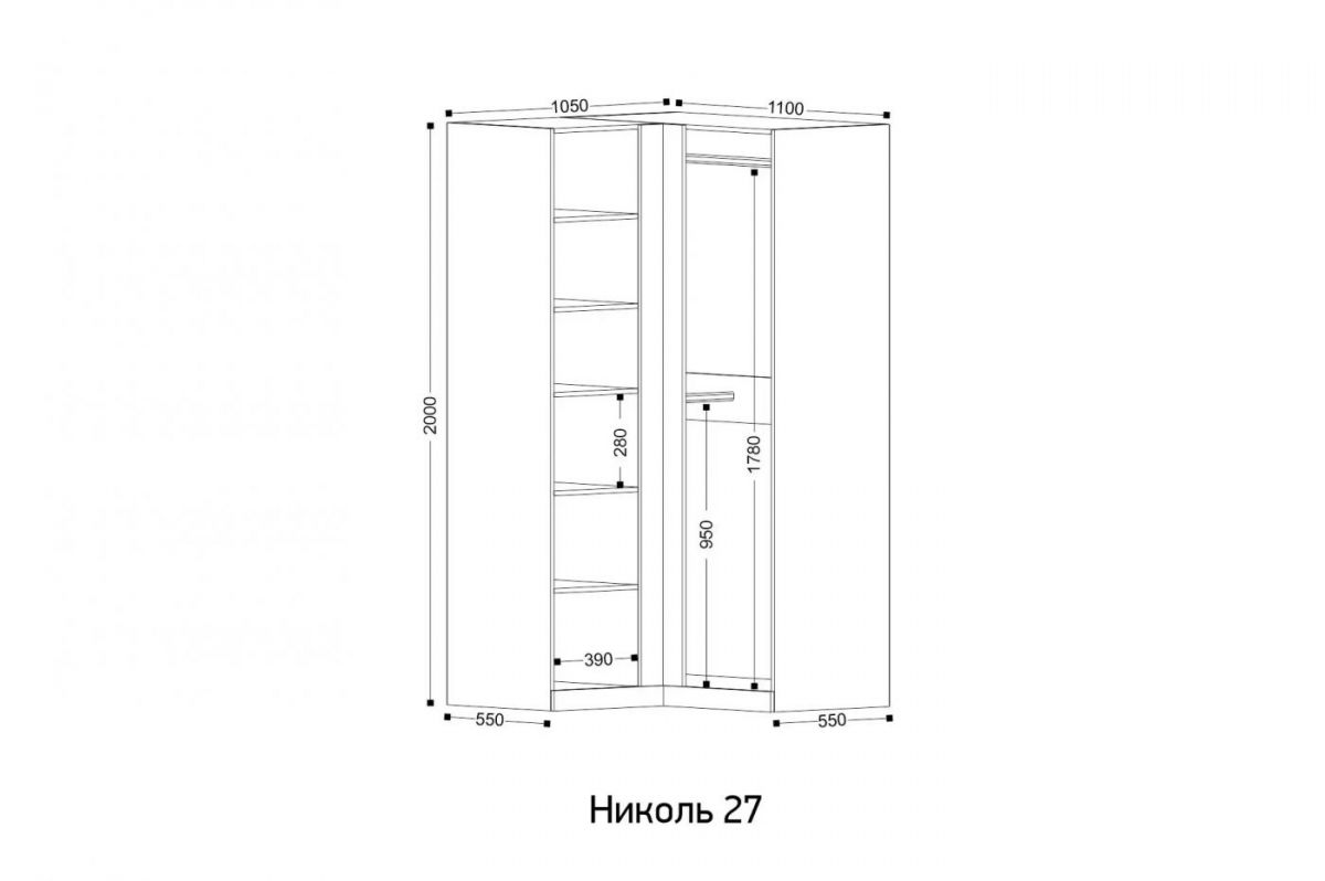 НИКОЛЬ 27 Шкаф угловой | фото 2
