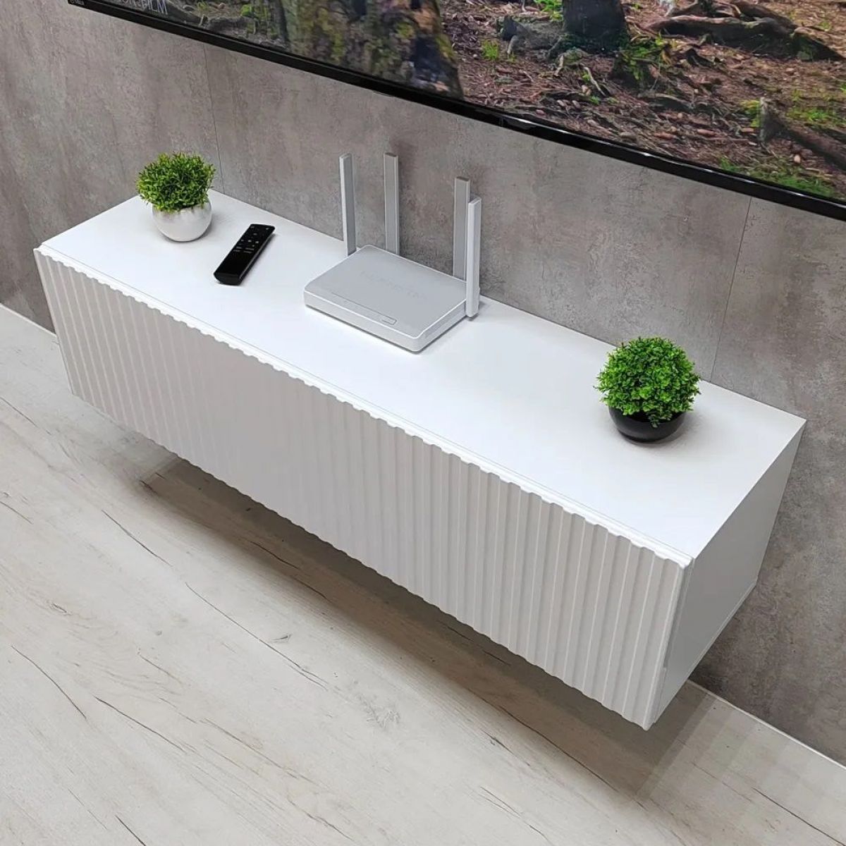 Тумба подвесная под ТВ LINES MTV4-MA 1150 Белый глянец (Белый-M 10.1.1) | фото 8