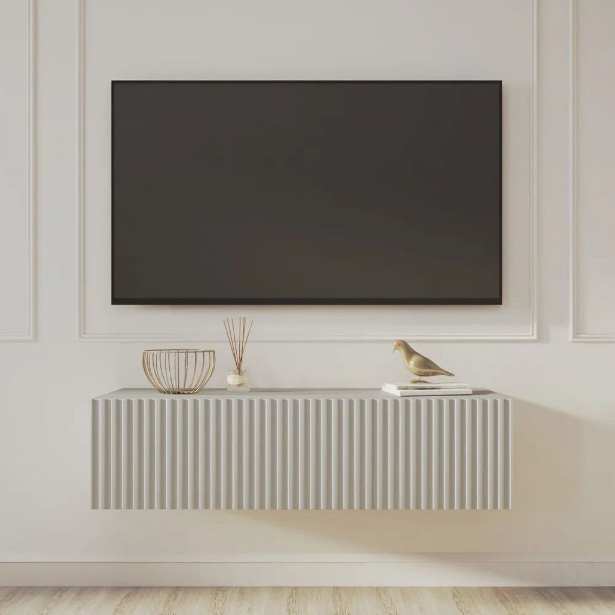 Тумба подвесная под ТВ LINES MTV4-MA 1150 Бежевый (Леда-М 10.1.5) | фото 9