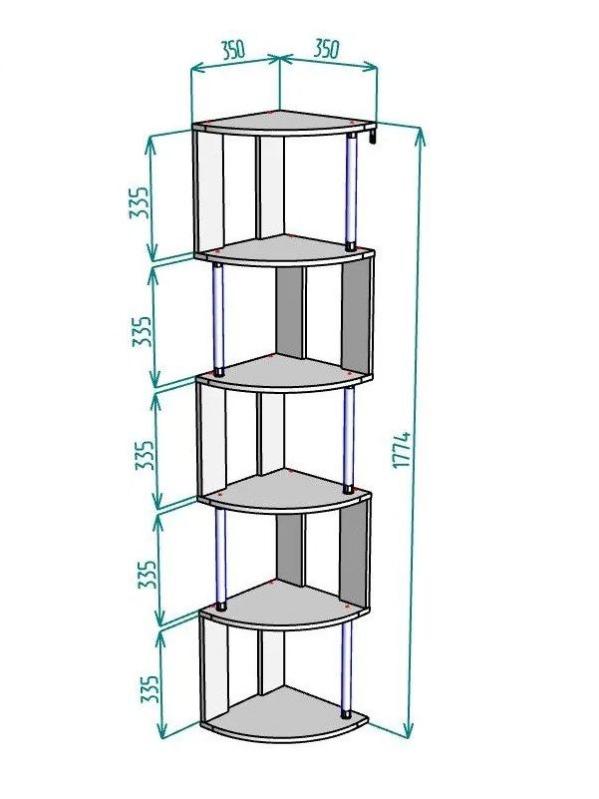 Стеллаж Maria S113-MA (Графит) | фото 3