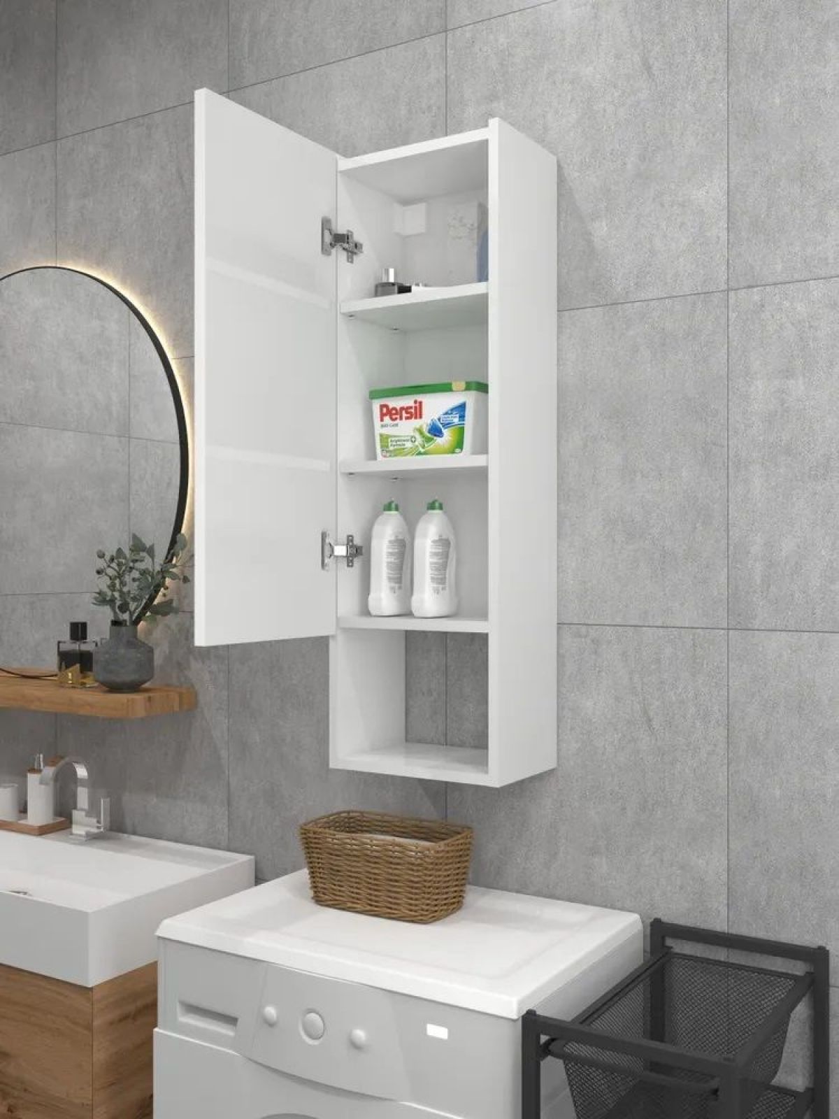 Шкаф навесной для ванной MH23-MA 300х960 (Белый-М 10.1.1) Белый глянец | фото 3