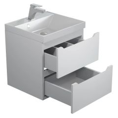 Тумба под раковину Uperwood Tanos 50 см, подвесная, белая матовая | фото 8