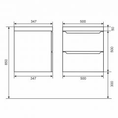 Тумба под раковину Uperwood Tanos 50 см, подвесная, белая матовая | фото 2