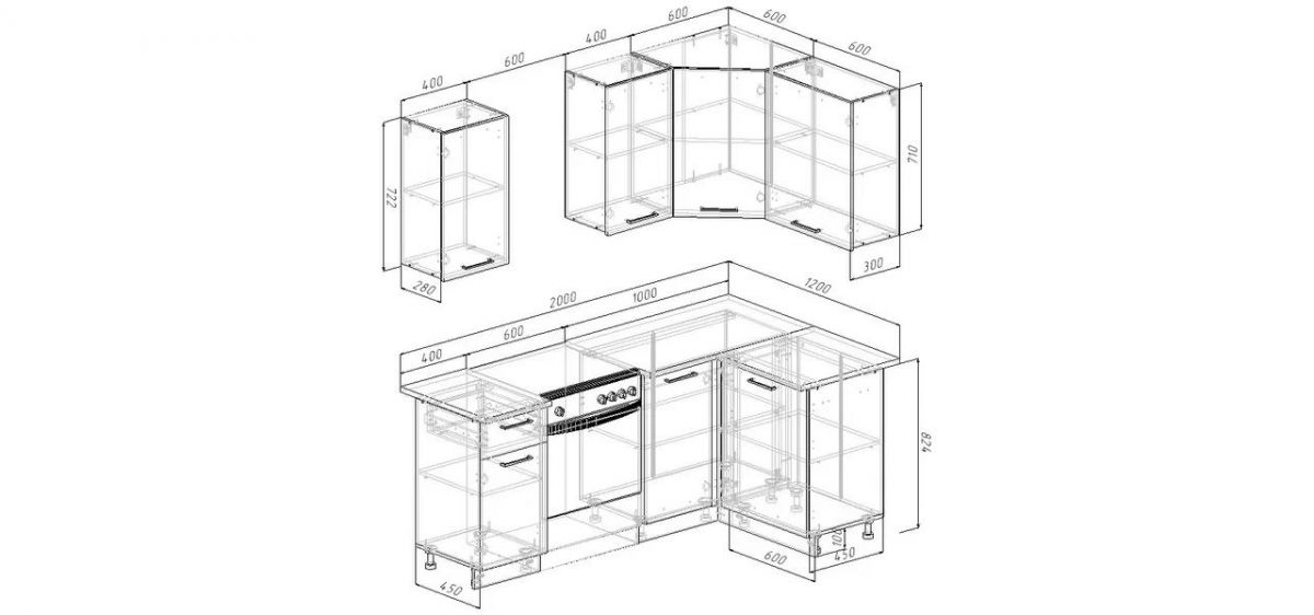 Кухонный гарнитур Белый Глянец 2000*1200 (Стол. 26мм) | фото 2