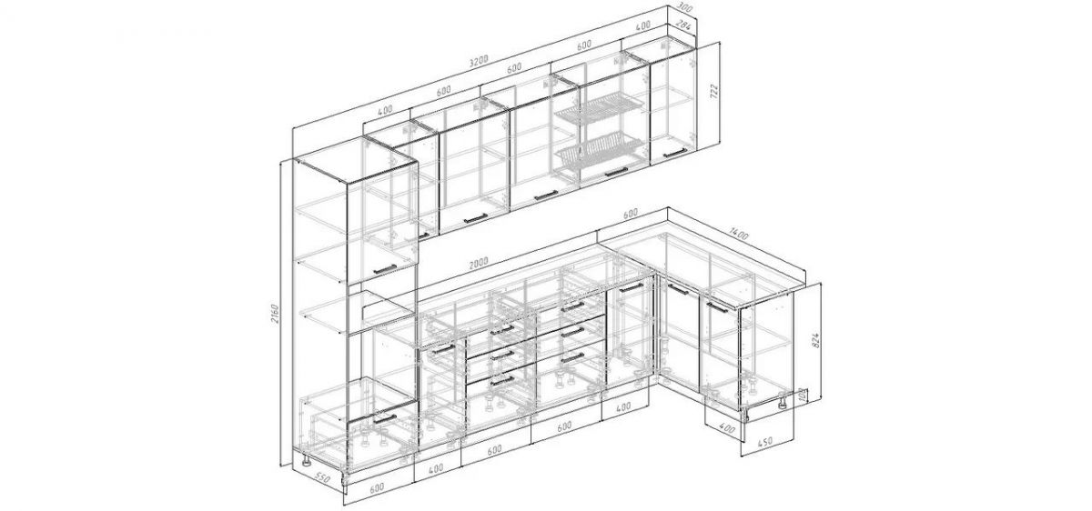 Кухонный гарнитур Белый Глянец 3200*1400 (Стол. 38мм) | фото 2