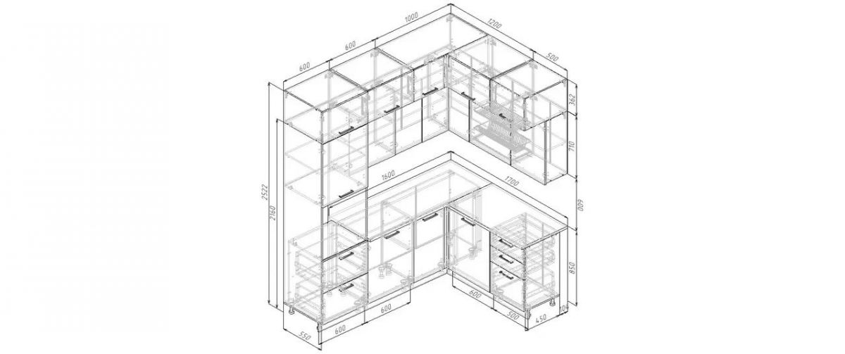 Кухонный гарнитур Демо 2200*1700 (Стол. 26мм) | фото 2