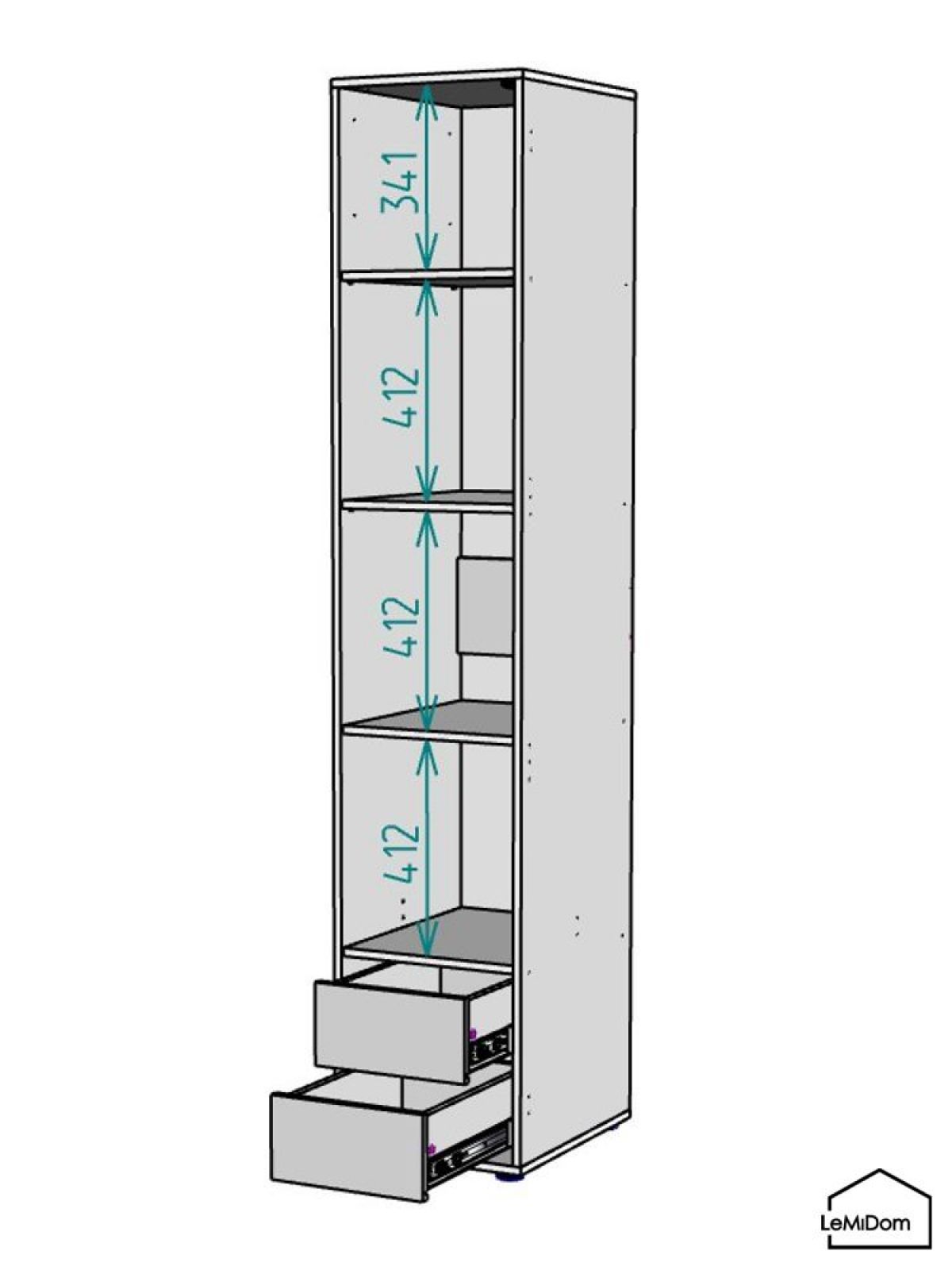 Шкаф Linnea MHR-1-3 2050х400х510 (Белый-М 11.1.2) | фото 4