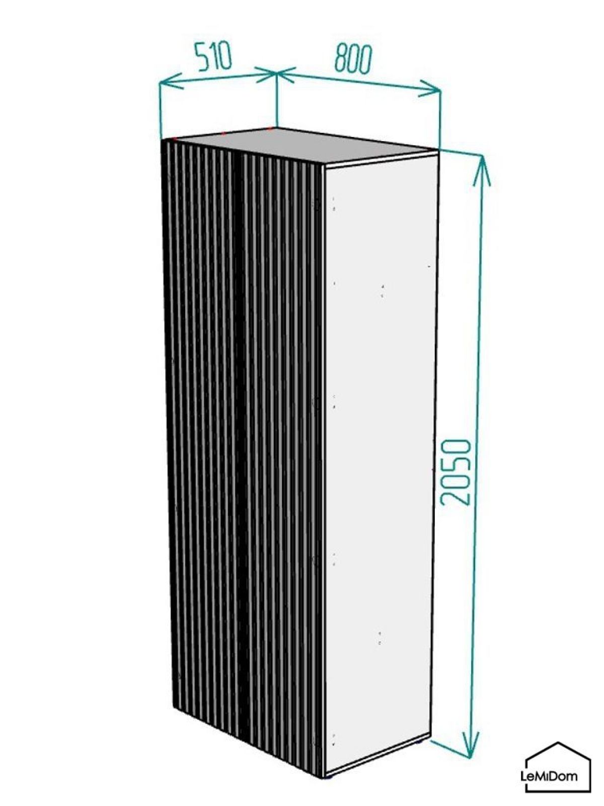 Шкаф Linnea MHR-2-3 2050х800х510 (Белый-М 11.1.1) | фото 2