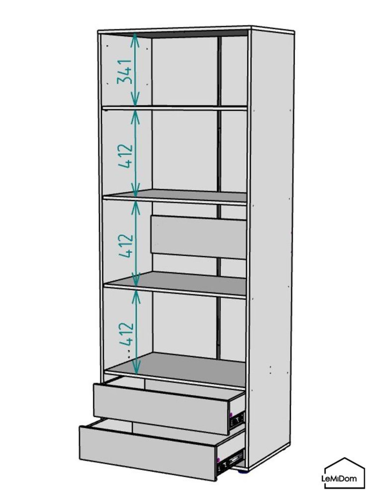 Шкаф Linnea MHR-2-4 2050х800х510 (Графит-М 11.1.25) | фото 3