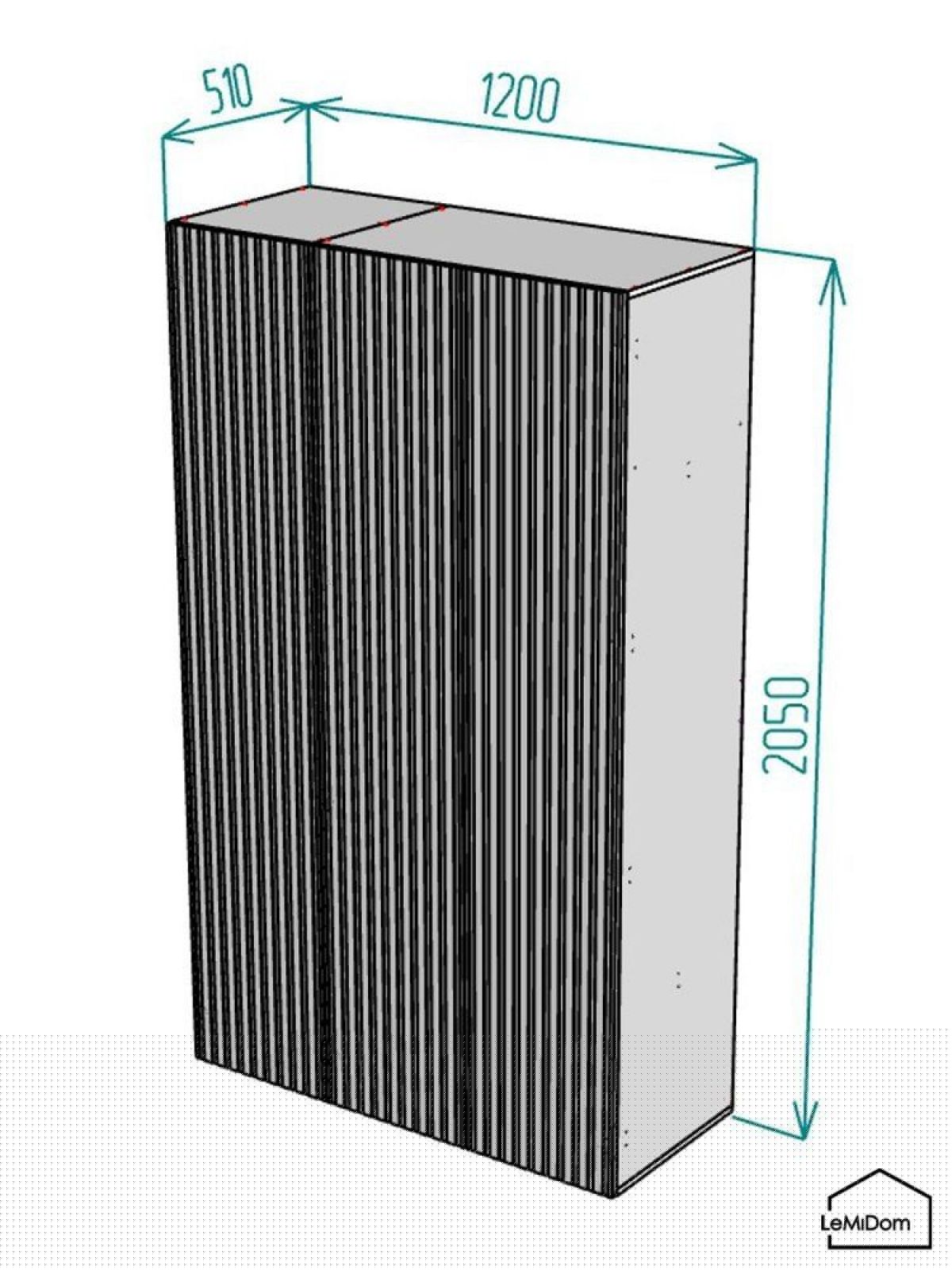 Шкаф Linnea MHR-3-1 2050х1200х510 (Графит-М 11.1.25) | фото 2