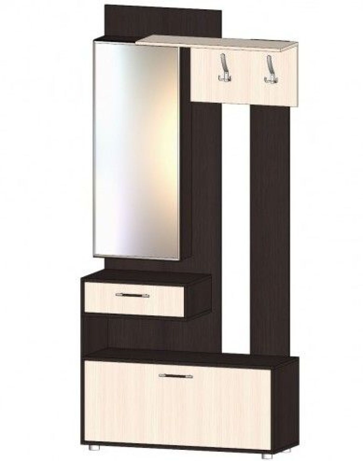 ИНФИНИТИ Прихожая (Секция с зеркалом + шкаф-пенал) | фото 9