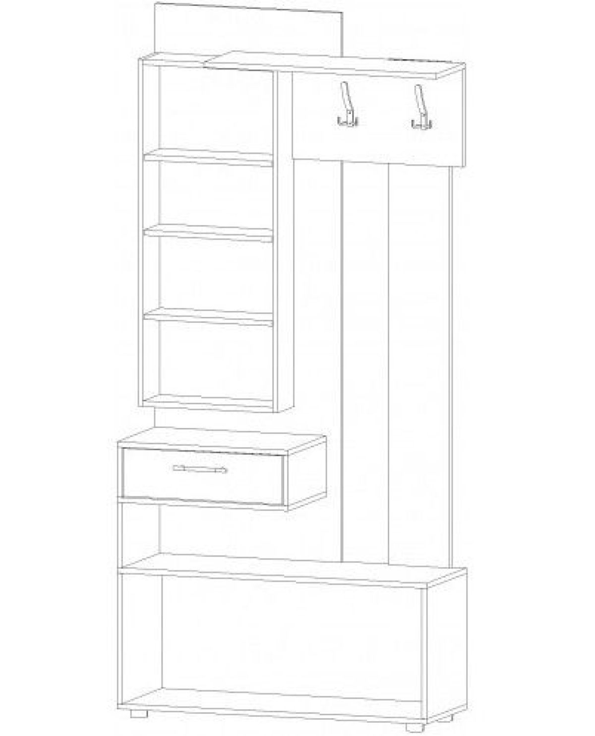 ИНФИНИТИ Прихожая (Секция с зеркалом + шкаф-пенал) | фото 11